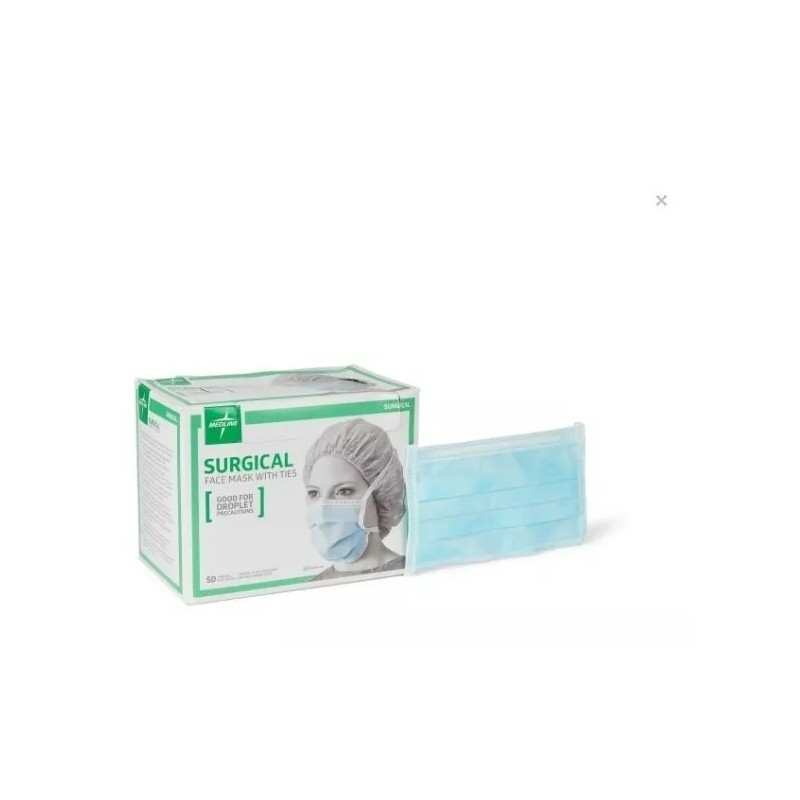 Medline Master Cubreboca Quirúrgico Con Lazo Medline (caja C300 Pzs)