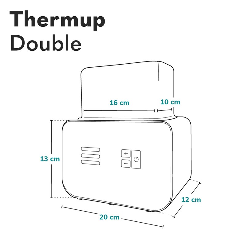 LIONELO Thermup Double Bottle Warmer, 2 Bottles Simultaneously, Heat Milk