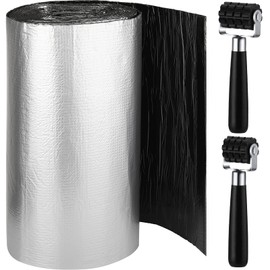 Frienda 200 Mils 70 Sqft Car Heat Sound Insulation Mat with 2 Rubber Roller Automotive Noise Deadening Mat Auto Heat Shield Sound Deadening Self Adhesive for Car Hood Ceiling Door 24 x 425 Inch