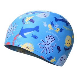 swimming cap kids swimming cap pool cap swim cap kids swim cap boys girls quick dry elastic swimming water play (fish)