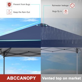 ABCCANOPY Pop Up Canopy - 10x10 Outdoor Patio Portable Canopy Tent Heavy Duty for Backyard and Deck with 4 Sandbags(Navy Blue, 10x10)