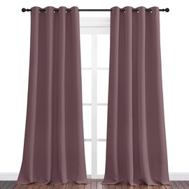 NICETOWN NICETOWN Dry Rose Blackout Curtains 96" Long for Office, Dining Room, Guest Room, 55" Wide, 2 Pieces, Sound Reducing Heat and Cold Block Curtain Panels for Modern Room Decorative