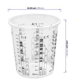 KOHAND 20 PCS 680 ml Paint Mixing Cups, 10.9 x 10.9 x 11.5 cm White Measuring Cups for Epoxy and Resin