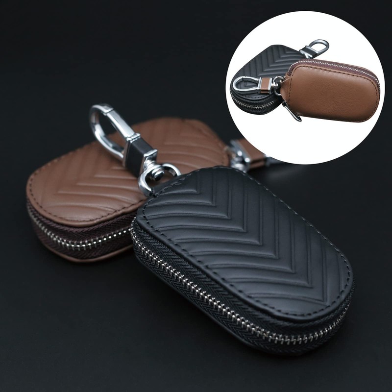 Leather Car Key Fob Cover, Key Case for Keychain Car