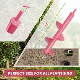 4x12 Inch Auger Drill Bit for Planting - Heavy Duty Garden Tools Auger Drill Bit for Planting Bulbs, Flowers, and Trees