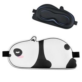 FUNAUPGO Cute Panda Sleeping Mask Eye Mask Funny Animal 3D Contoured Sleep Mask Soft Breathable Blindfold Travel Eye Cover Eyeshade for Kids Adults Girls Boys Women Men (Panda, White&Black)