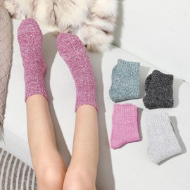 5 Pairs Wool Socks - Winter Wool Socks For Women, Super Soft Womens Wool Socks, Warm Knit Socks for Women, Thick Cabin Socks Crew Socks for Women