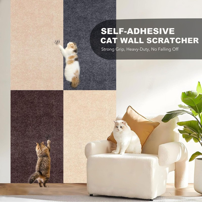 78.7"X15.8" Self-Adhesive Cat Scratching Mat - Durable Couch Protector from