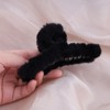 Cimenexe Retro Fluffy Hair Claw Black Fluffy Claw Hair Clip