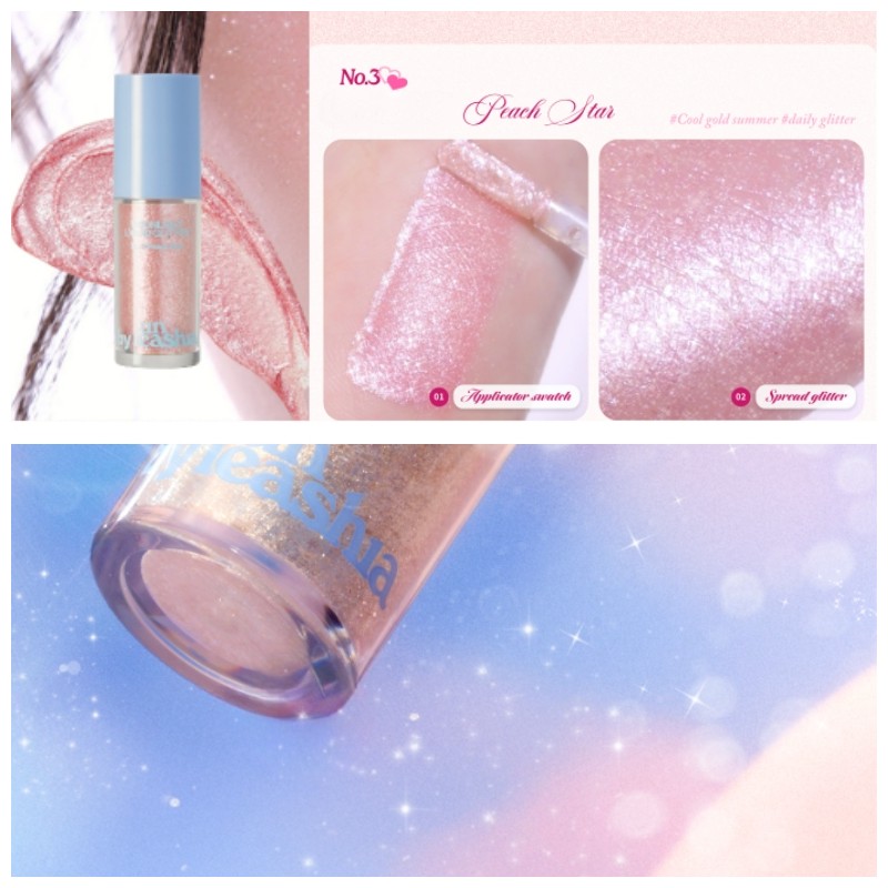 A By UNLEASHIA Moon Light Liquid Glitter 4.1g, Shade:3. Peach