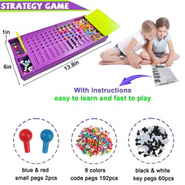 KIDAMI Code Breaker Board Game, Classic Codebreaking Codename Original Travel Board Game, Brain Puzzle Play Set - 2 Player Battle of Famliy Game, STEM Development Toys for Kids & Adults