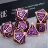 ARUOHHA Metal DND Dice Copper Purple Dragons Dice Set with