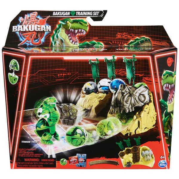 BAKUGAN Training Set with Titanium Trox, Dino Clan-Themed Customisable Action