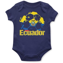 Purple Print House Ecuador Football Flag Baby Grow Ecuadorian Football Supporters Babygrow 2022 Gifts for Boys or Girls, 6-12 Months, Navy