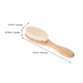 Angoily 3pcs Newborn Hair Brush with Wooden Handles Soft Bristles for Scalp Massage and Gentle Grooming Bathing Tool for Delicate Scalp Care