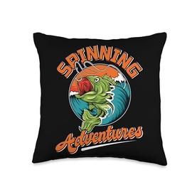 Angler, Fischer, Angel Fish Fish Outifts And Gifts Angel, Angler Fisherman Outfit Bass Fishing Throw Pillow, 16x16, Multicolor