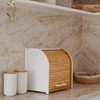 HOMEFULLY Bamboo Double Layer Bread Box for Kitchen Countertop, Roll