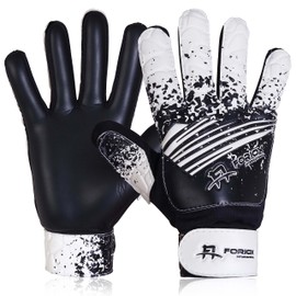 Foriox International Football Goalkeeper Gloves For kids Boys Youth Children Adults Soccer Goalie Glove with Super 3mm Grip Latex Palms Available In Bright Eye-Catching Colors (Black, Size 8)