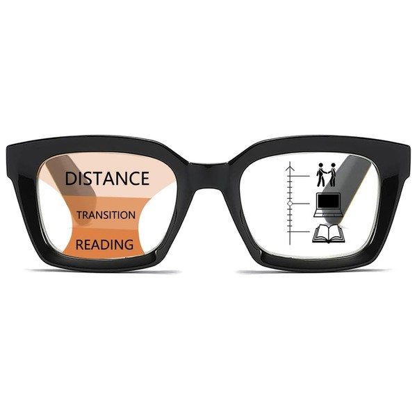 ZXYOO Near-range Workspace Progressive Reading Glasses for Women,Blue Light Blocking