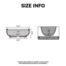 Kante Round Fluted Bowl Planter, 14.6 Inch Dia Large Concrete Flower Pots with Drainage Hole, Suitable for for Indoor Outdoor Plants, Home, Patio, Garden, Black Finish with Warm Brown Interior