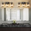 KunruiTAI 3-Light Black Modern K9 Crystal Vanity Lights, Black Bathroom