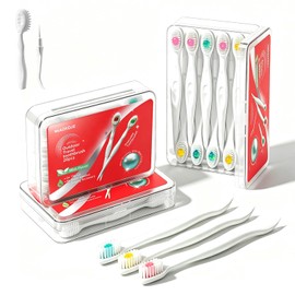 40 Piezas Mini Cepillos de Dientes Desechables con Pasta, Kit Viaje Dental