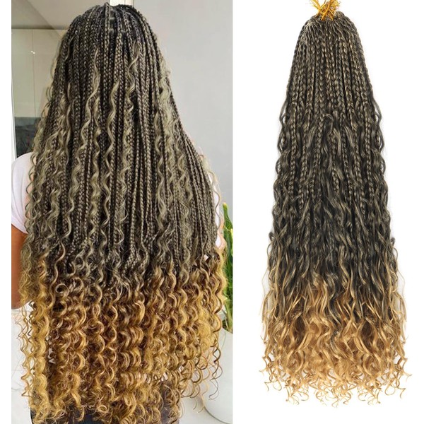 Alaleibaby 22 Inch Goddess Box Braids Crochet Hair 8Packs Boho