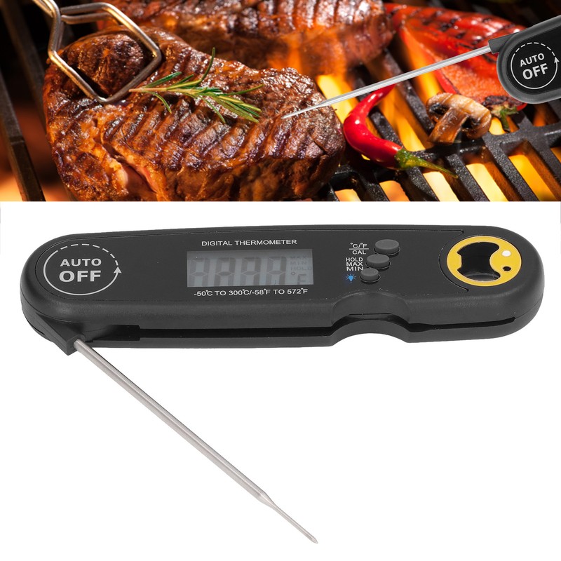 Food Thermometer Folding Waterproof Electrical Meat Thermometer Probe Quick Temperature