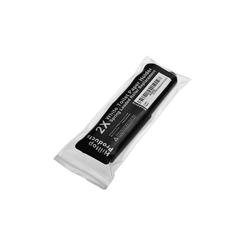 2 Pack - Black Toilet Paper Holder Spring Loaded Roller