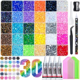 40,000 Pcs Bedazzling Rhinestones Kit with Glue & Tools