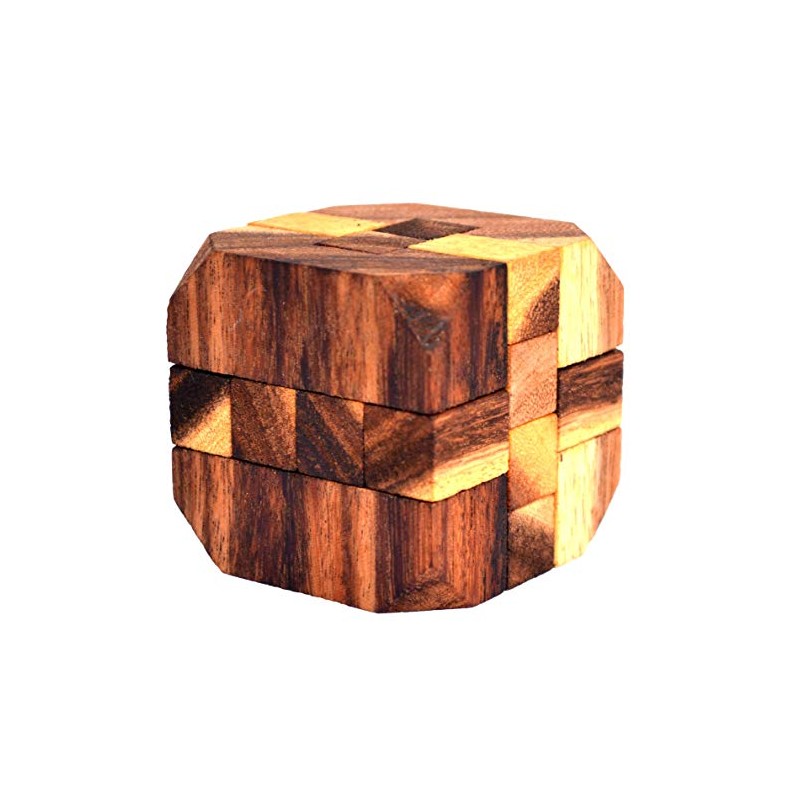 Diamond Cube Small, 3D Wooden Puzzle, Interlock Puzzle, Mind Fitness,