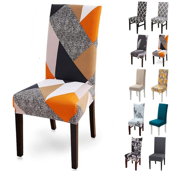 Chair Covers, Set of 4/6 Elastic Modern Protector Chair Covers,