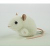 Eyelet Knitting, Alarm, 10 cm, lying down, White, Plush Mouse