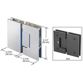 CRL Geneva 180 Series Chrome 180º Glass-to-Glass Standard Hinge