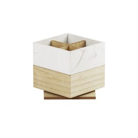 Rotating Pencil Holder - Spinning Desk Organizer - Cute Wood Desktop Table Spinner for Classroom and Office - Storage Organization Caddy for Pen, Marker, Crayon, Paint Brush, Art Supplies, Makeup