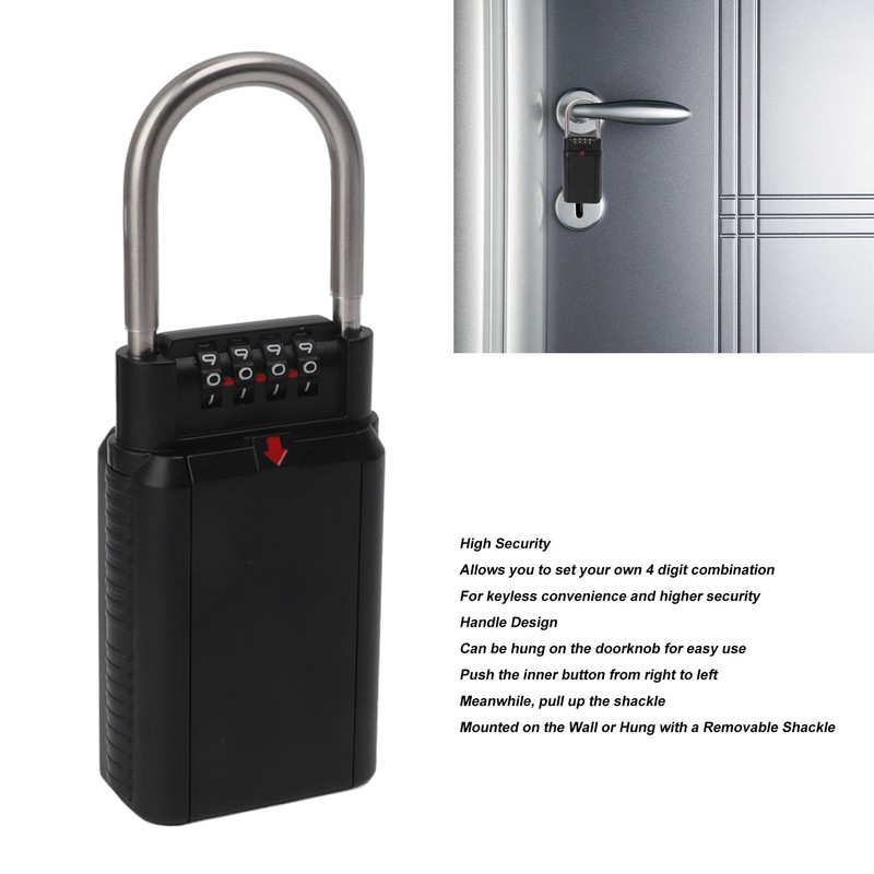 Password Key Box 4 Digit Combination Safe Metal Key Lock
