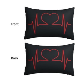 Nurse and Heart EKG Nursing Pillowcase for Hair and Skin, Queen Size (20x30 inches) Bed Home Decor Pillow Cover - Soft and Cozy Brushed Microfiber - Hidden Zipper Closure Print