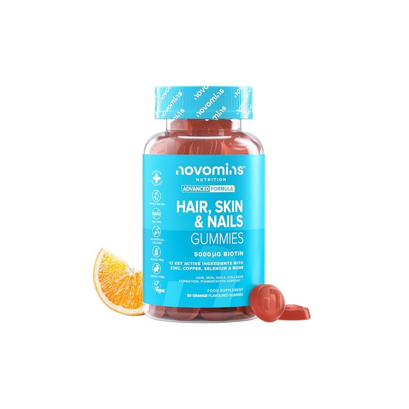 Hair Skin and Nails Vitamins | 60 Gummies | Biotin