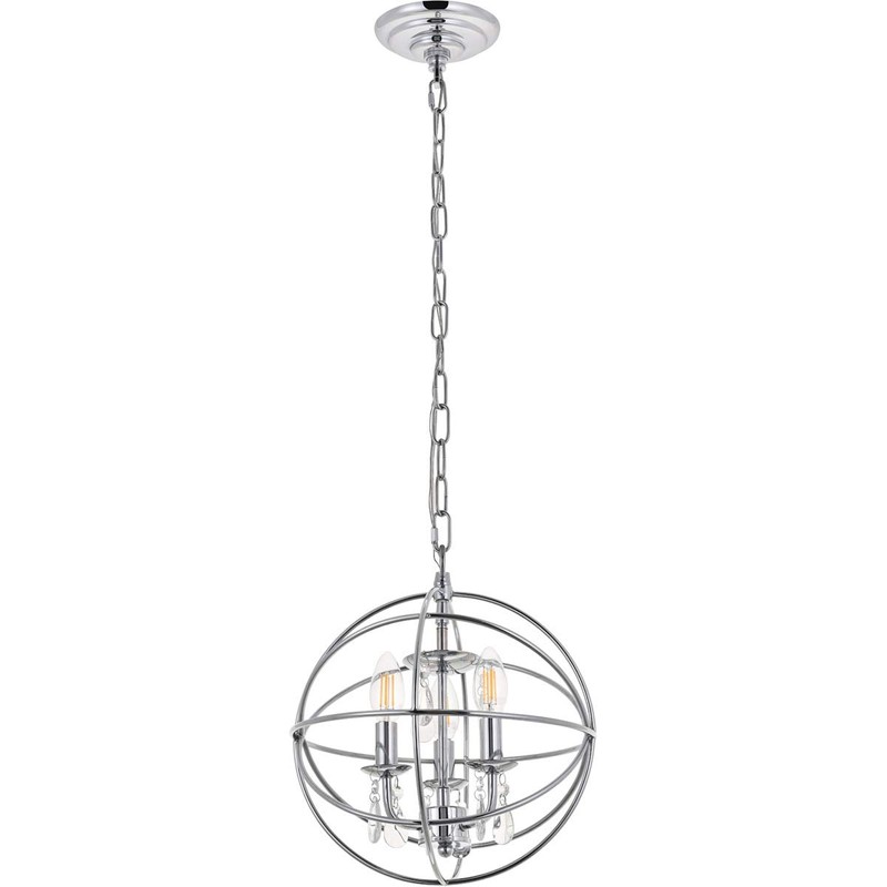 Living District Wallace 3 Light Chrome Pendant
