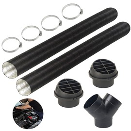 Afenau Diesel Heater Ducting 75mm, Diesel Heater Exhaust Pipe Set, 75mm Heater Ducting Diesel Heater Accessories, 2pcs 75mm Tuyere + 4 Clips, Night Heater Ducting Heater Pipe Kit Heater Outlet Hose