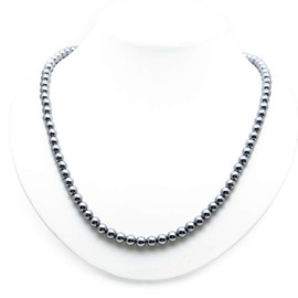 GOLD STONE Terahertz Mineral Necklace, 0.2 inch (6 mm), Round, Easy to Install, Magnetic Type, Length Approx. 19.7 inches (50 cm)