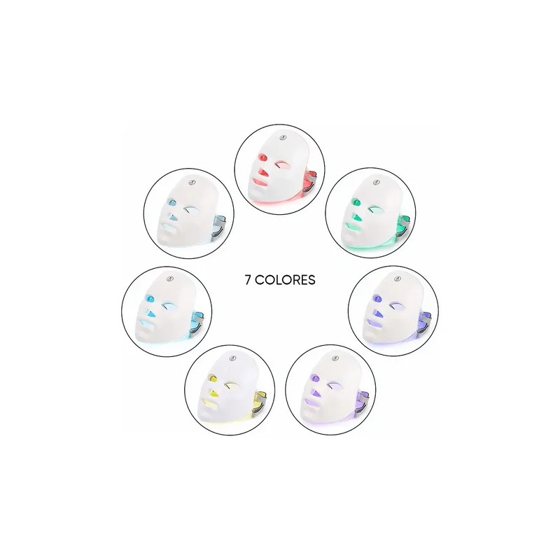 Máscara Facial Led Spa Skin Care Belleza Luz De 7