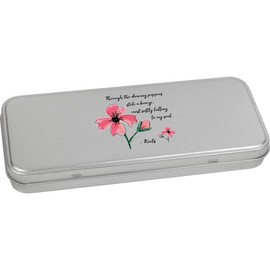 Azeeda 'Through The Dancing Poppies Stole A Breeze' Metal Hinged Stationery Tin/Storage Box (TT00279358)