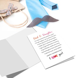 Nchigedy Dad & Daughter Poem Father's Day Card, Sweet Father's Day Cards Gifts for Dad from Daughter, Heartfelt Happy Fathers Day Card