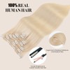 EnthayPow Clip in Hair Extensions Real Human Hair，Platinum Blonde Hair