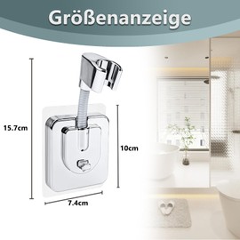 FLEXNOVA Duschkopfhalterung Ohne Bohren,Duschhalterung Ohne Bohren,Duschbrause Handbrause Halterung,Duschkopfhalter für Duschkopf Shower Head Holder Wand-Brausehalterung Verstellbar für Das Bad
