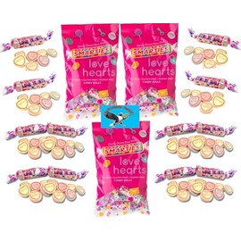 Smarties Love Hearts Candy Rolls 33 Count Valentine's Day Hard Candy - Includes PITCHING PIGEON Brand Magnet