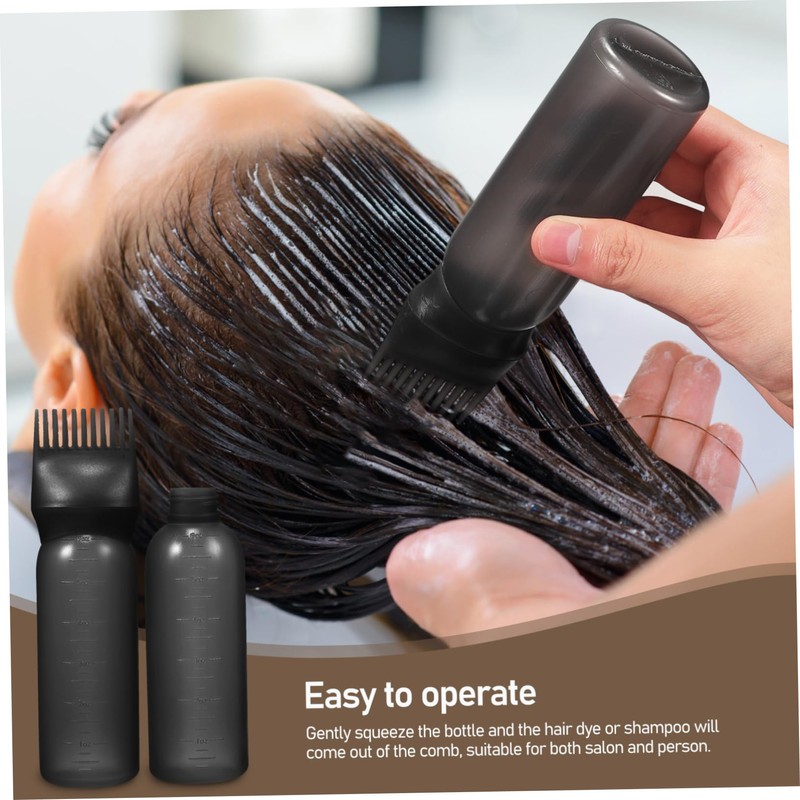 OHPHCALL 2pcs Hair Oiling Bottle Root Comb Applicator Bottle for