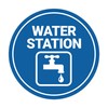 Circle Water Station Sign (Blue) - Small
