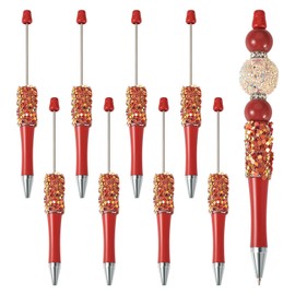 Boutigem Diamond Ballpoint Pens, Rhinestone Ballpoint Pens, Glitter Plastic Bead Pens with Star Sequins for DIY Pens Decoration School Office Writing Supplies Fireclay Stone 8 Pieces